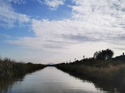 Longyou Bay Wetland Park in Wuhai City